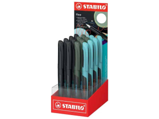 Pi�ro wieczne STABILO Flow display 16 szt. (turkusowy/czarny, zielony/czarny, czarny) NOWO�� 5070/16-01