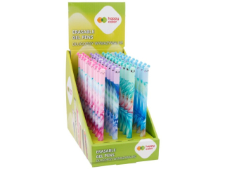 D�ugopis wymazywalny Uszaki Fluffy, 0.5mm, niebieski, �display 36 szt, Happy Color [opakowanie=36szt]