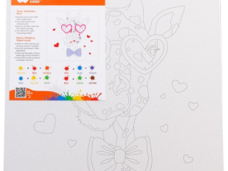 Podobrazie baweniane 25x25, tablica malarska MDF z nadrukiem, yrafa, Happy Color