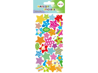 Naklejki 3D PUFFY-Colorful Stars, 9.5 cm x 22 cm, Happy Color [opakowanie=5szt]