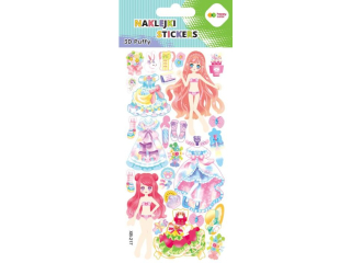 Naklejki 3D PUFFY-Pink Dolls, 9.5 cm x 22 cm, Happy Color [opakowanie=5szt]