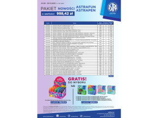 Pakiet P6 0925 ASTRA Nowoci AstraFun AstraPen o wartoci 988, 42z + GRATIS: towar