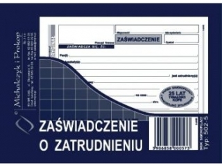 Druk -Zawiadczenie o zatrudnieniu