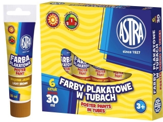 Farby plakatowe w tubie ASTRA 30ml - brzowa jasna