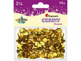 CEKINY OKRGE zote metaliczne 9mm14g Cm9g