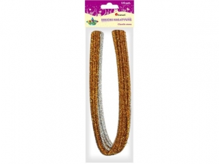 Druciki dekoracyjne metalizowane 0, 6x50cm 2 kolory 14szt. (kolory: złoty, srebrny)