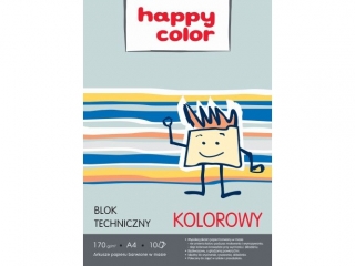 Blok techniczny kolorowy A4 10k. 170g HAPPY COLOR