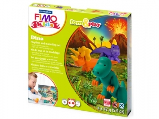 Zestaw FIMO Kids FormxPlay, Dinozaury, 4 x 42g + akcesoria, Staedtler