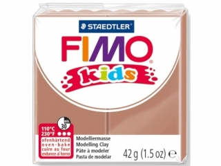 Kostka FIMO Kids, 42g, jasnobrzowy, masa termoutwardzalna, Staedtler [opakowanie=6szt]