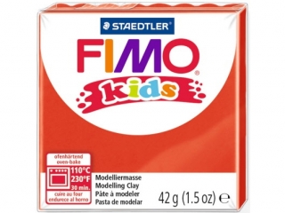 Kostka FIMO Kids, 42g, czerwony, masa termoutwardzalna, Staedtler