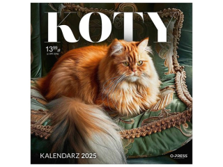 Kalendarz cienny O-PRESS 33x33 Koty 2025