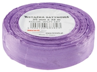 Wstka satynowa BREWIS 25mm/32mm kolor 187 fiolet