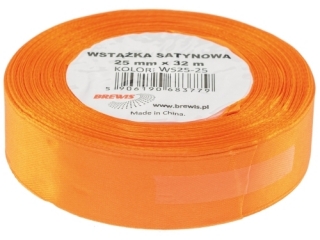 Wstka satynowa 25mm/32m 25 pomaracz