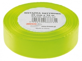 Wstka satynowa 25mm/32m 57 limonkowy