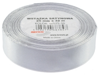 Wstka satynowa 25mm/32m 36 platynowy