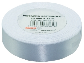 Wstka satynowa BREWIS 25mm/32mm kolor 1 biay