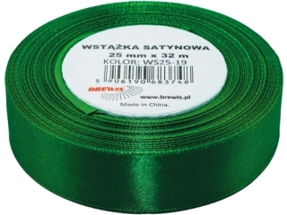 Wstka satynowa 25mm/32m 19 zielony