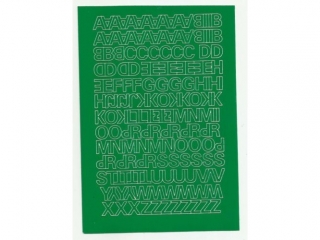 Litery samoprzylepne ART-DRUK  10mm zielone Helvetica 10 ark