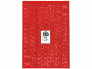 Litery samoprzylepne ART-DRUK  20mm czerwone Helvetica 10 ar