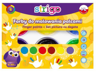 Farby do malowania palcami STRIGO 6 kolorw 40ml