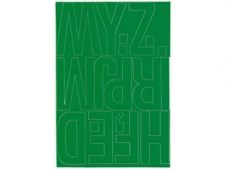 Litery samoprzylepne ART-DRUK  80mm zielone Helvetica 10 ark