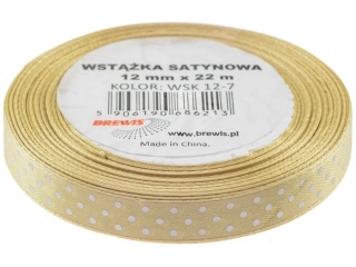 Wstka satynowa BREWIS kropki 12mm x 22m kolor 7