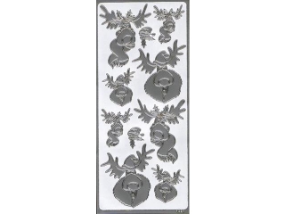 Naklejka ozdobna renifer 1928 srebrna