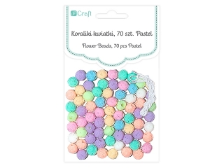 Koraliki kwiatki DPCRAFT 70szt. pastel