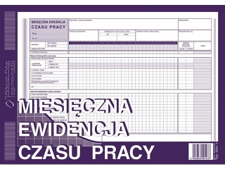 Druk -MEC Miesiczna ewid. czasu pracy