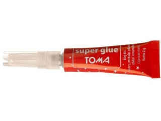 Klej uniwersalny SUPER-TOMA, cyjanoakrylanowy, tubka 2g, przezroczysty Blister [opakowanie=12szt]