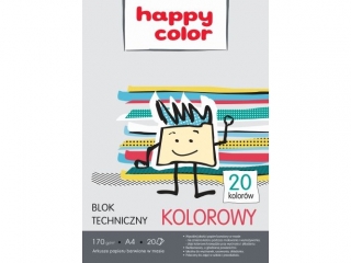 Blok techniczny kolorowy A4 20k. 170g HAPPY COLOR