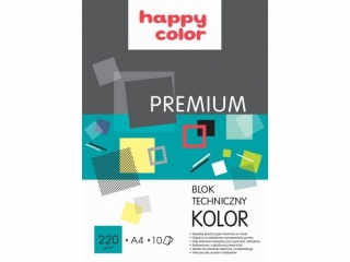 Blok techniczny kolorowy A4 10k. HAPPY COLOR 220g PREMIUM