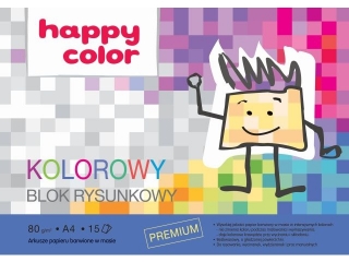 Blok rysunkowy kolorowy A4 15k. 80g HAPPY COLOR