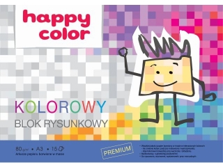 Blok rysunkowy kolorowy A3 15k. 80g HAPPY COLOR