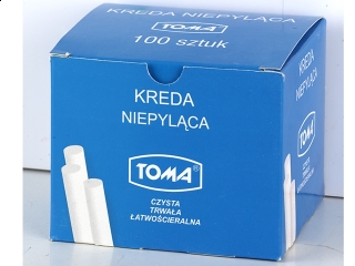 Kreda szkolna niepylca biaa - opakowanie 100 paeczek biay Karton [opakowanie=16szt]
