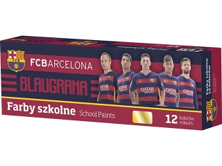 Farby szkolne 12 kolorów 20 ml - FC Barcelona [opakowanie=6s