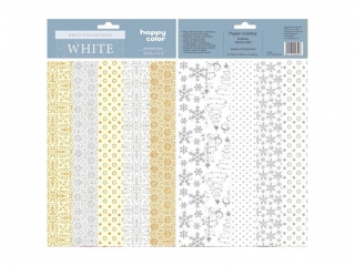 Papier ozdobny HAPPY COLOR White mix - 10 motyww 20x29