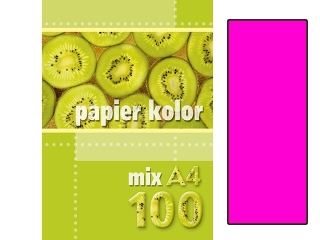 Papier ksero kolorowy A4 100k. KRESKA rowy (fluo)
