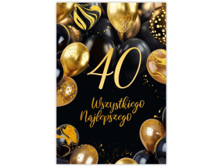 Kartka na Urodziny B6 KZK GLAMOUR Zocona i Toczona nr.12 "40tka"