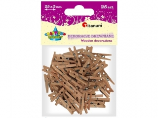 Klamerki drewniane naturalne 3x25mm 25szt.