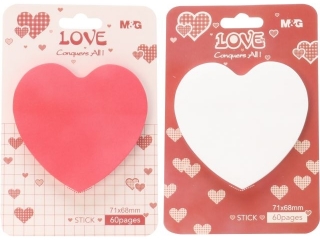Karteczki samoprzylepne M&G Love, 7,6 x 7,6 cm, 60ark