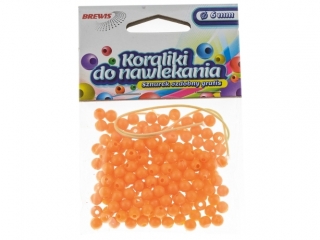 Koraliki do nawlekania BREWIS 6mm K6-4 pomara.