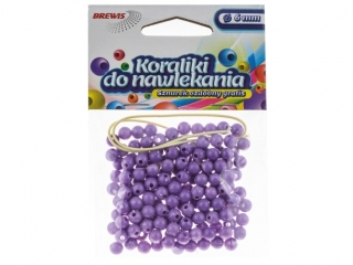 Koraliki do nawlekania BREWIS 6mm K6-6 fiolet.