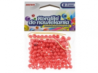 Koraliki do nawlekania BREWIS 6mm K6-9 czerwony