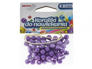 Koraliki do nawlekania BREWIS 8mm K8-6 fiolet.