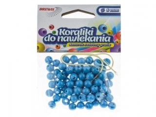 Koraliki do nawlekania BREWIS 8mm K8-7 niebies.