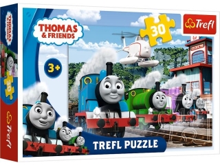 Puzzle   30 TREFL Tomek i przyjaciele - Wycig na torach