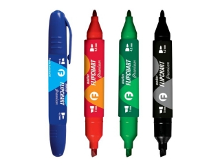 Marker TETIS Flipchart premium 2 kocwki, czarny