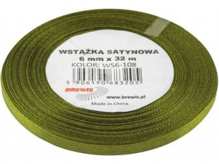 Wstka satynowa 12mm/32m 108 oliwkowy