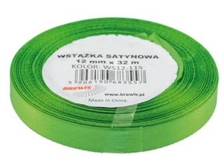 Wstka satynowa 12mm/32m 115 zielony